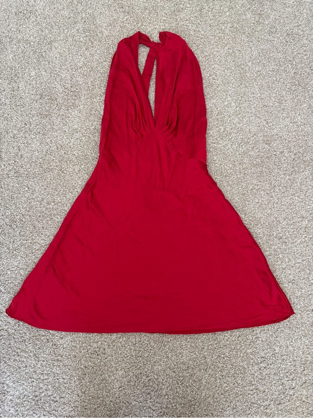 Vintage Victoria's Secret Gold Label Red Halter Dress